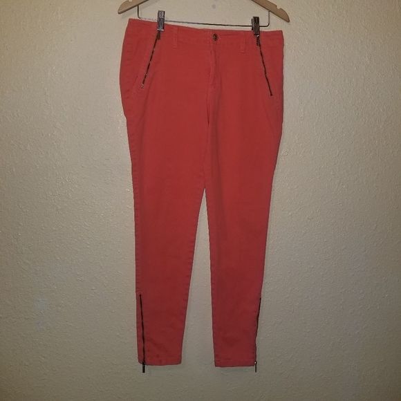 Michael Kors Skinny Leg Exposed Gold Zipper Ankle Jeans Women's‎ Size 10 - Picture 1 of 6